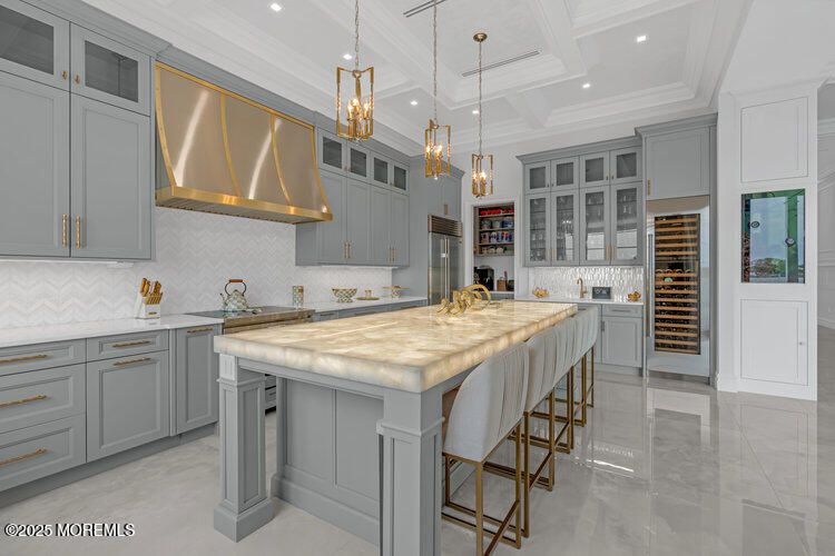 Interior, Kitchen, Pendant Lights, Recessed Lighting, Stainless Steel Appliances