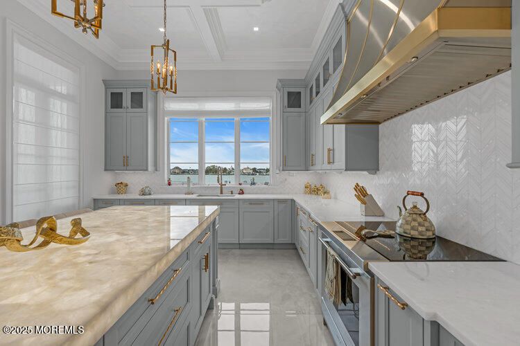 Chandelier, Interior, Kitchen, Pendant Lights, Recessed Lighting, Water