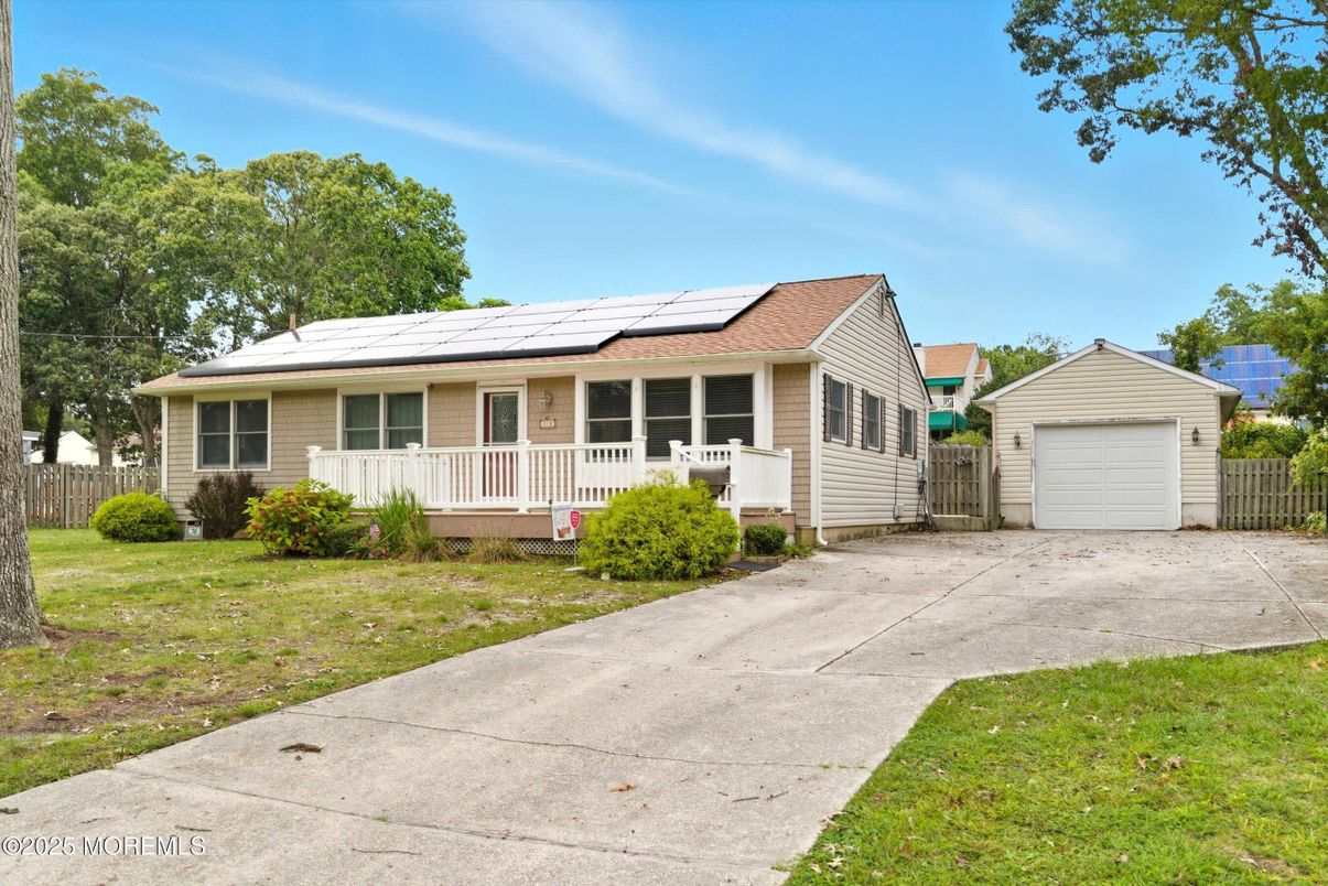Backyard, Detached Garage, Exterior, Solar Panels