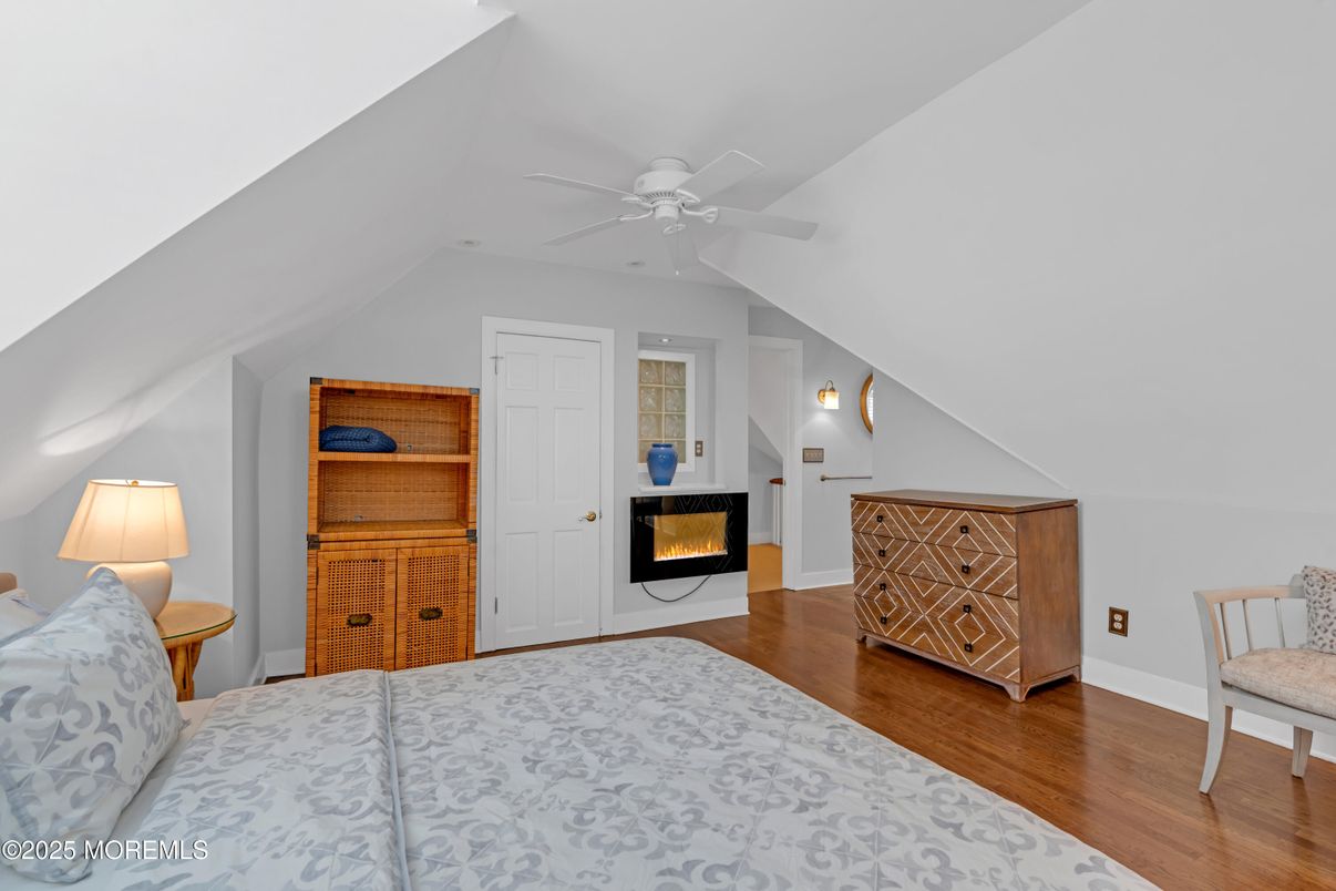 Bedroom, Fireplace, Interior, Wood Texture Flooring