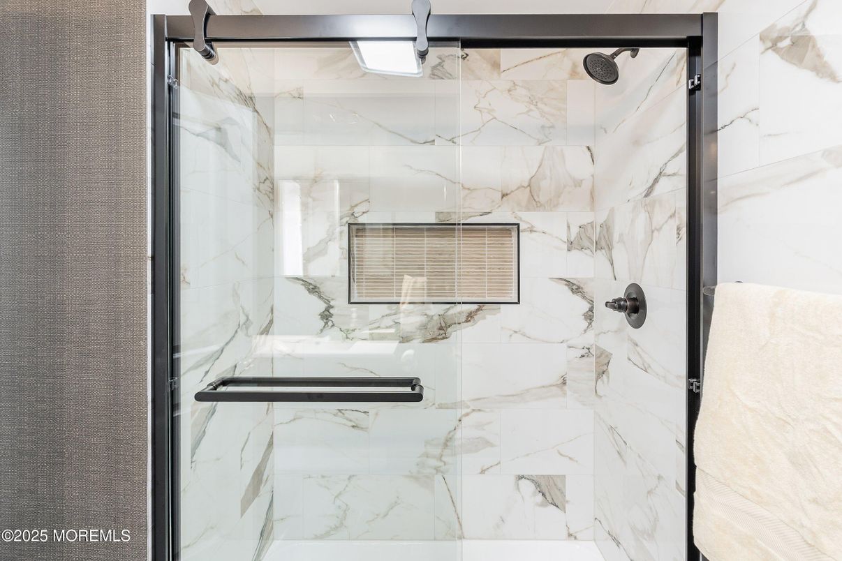 Bathroom, Glass Shower, Interior, Marble Walls