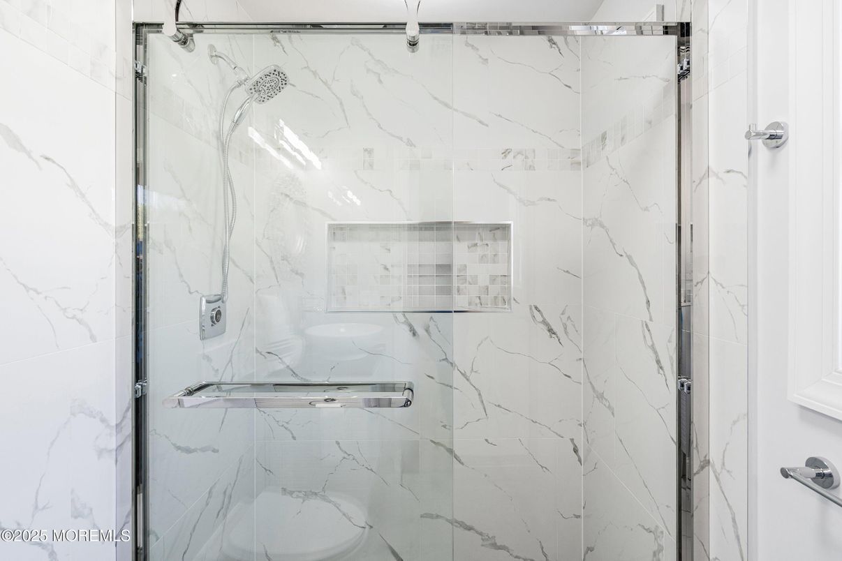 Bathroom, Glass Shower, Interior, Marble Walls