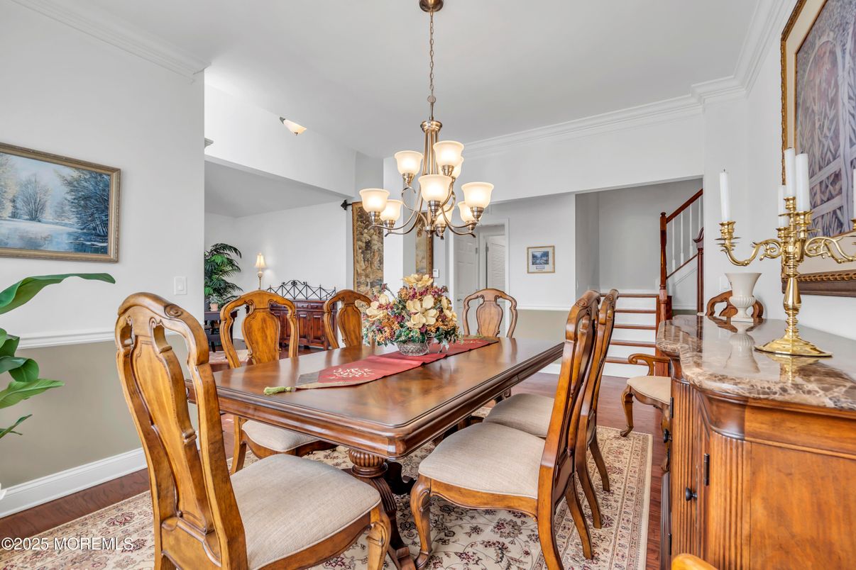 Chandelier, Dining room, Interior, Wood Texture Flooring