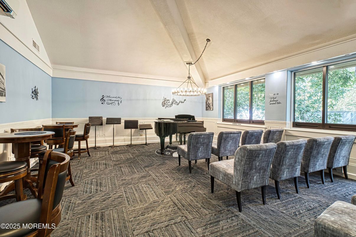Dining room, Interior, Pendant Lights, Piano