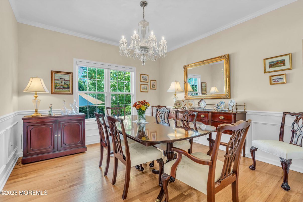 Chandelier, Dining room, Interior, Wood Texture Flooring