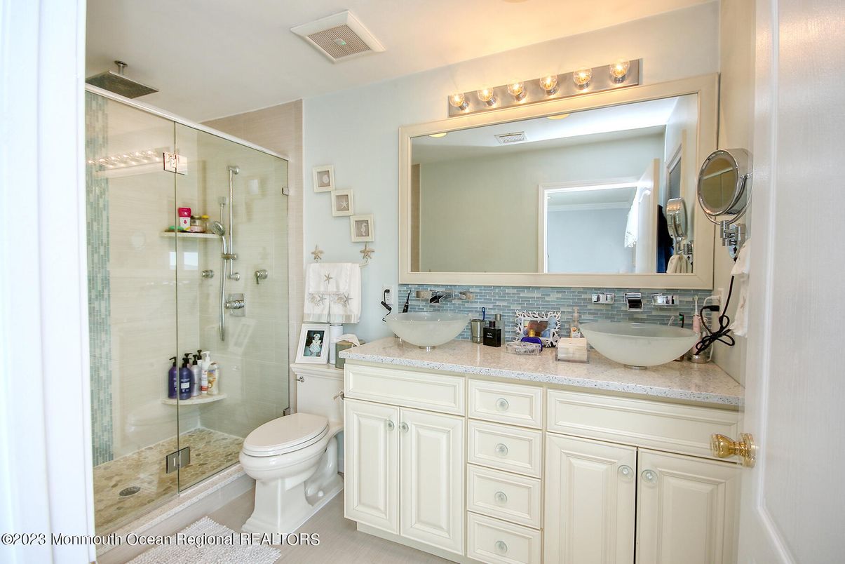 Bathroom, Dual Sink Vanities, Glass Shower, Interior