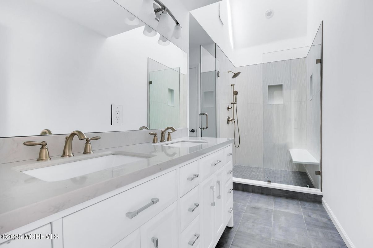 Bathroom, Dual Sink Vanities, Glass Shower, Interior