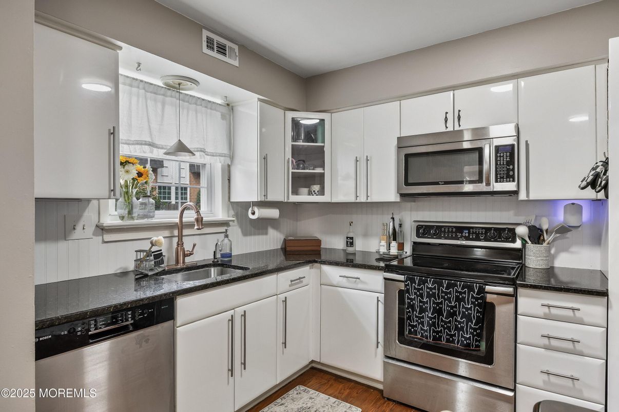 Interior, Kitchen, Stainless Steel Appliances, Wood Texture Flooring