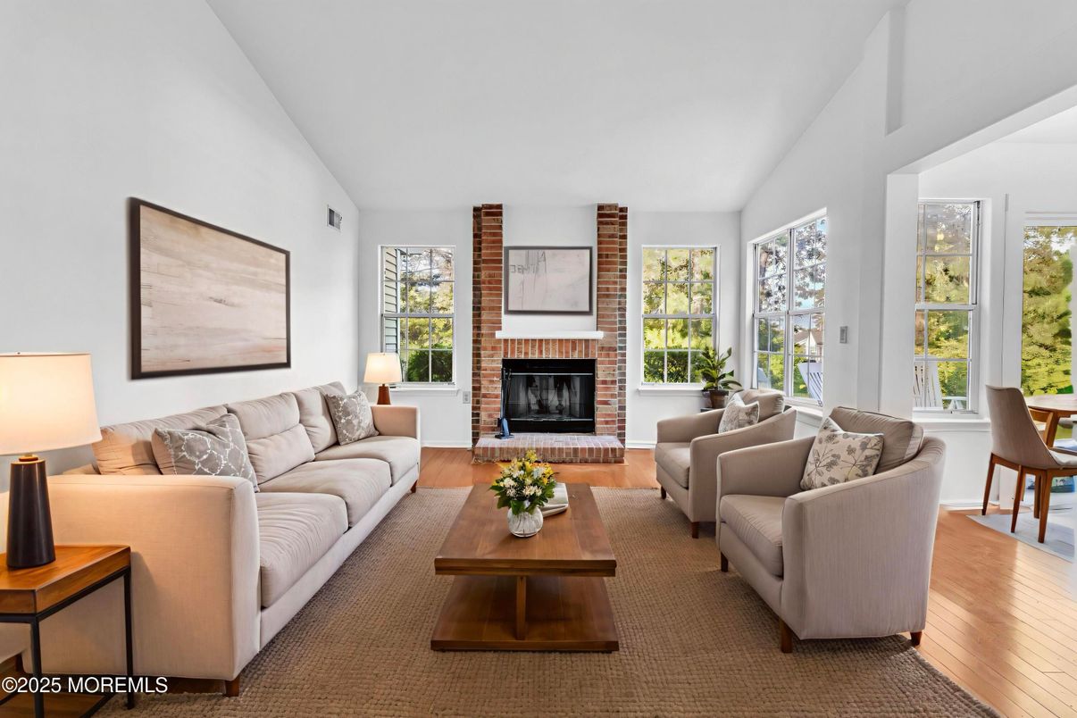 Dining room, Fireplace, Interior, Living room, Wood Texture Flooring