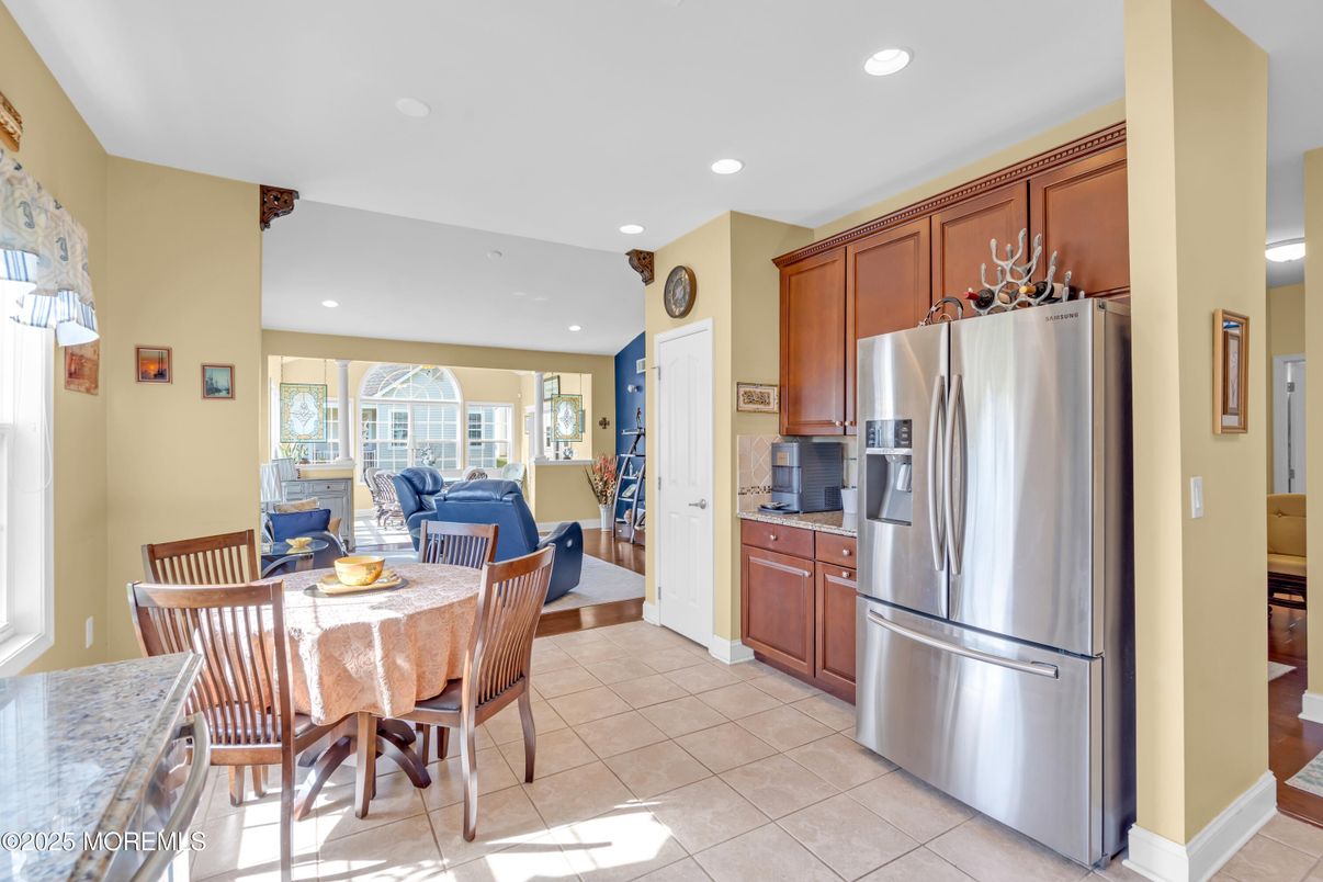 Dining room, Interior, Kitchen, Living room, Recessed Lighting, Stainless Steel Appliances