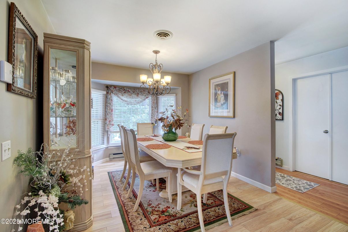 Chandelier, Dining room, Interior, Wood Texture Flooring