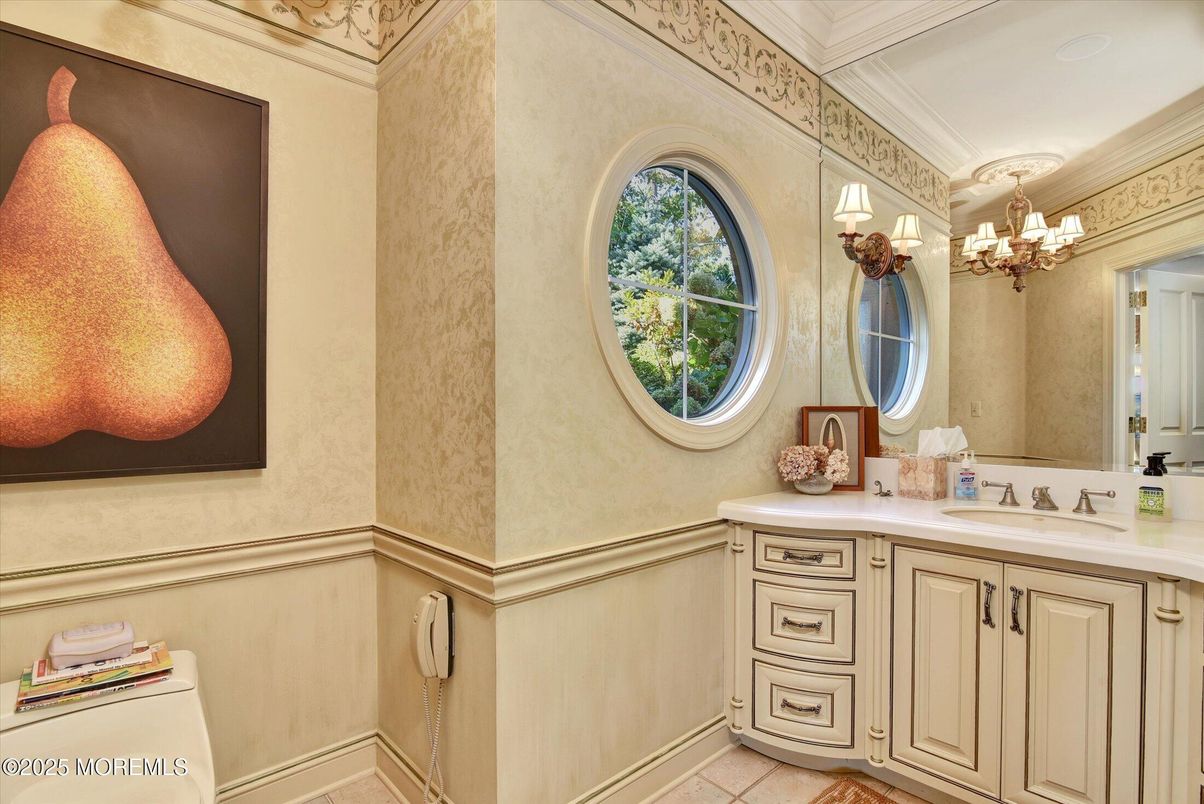 Bathroom, Chandelier, Interior