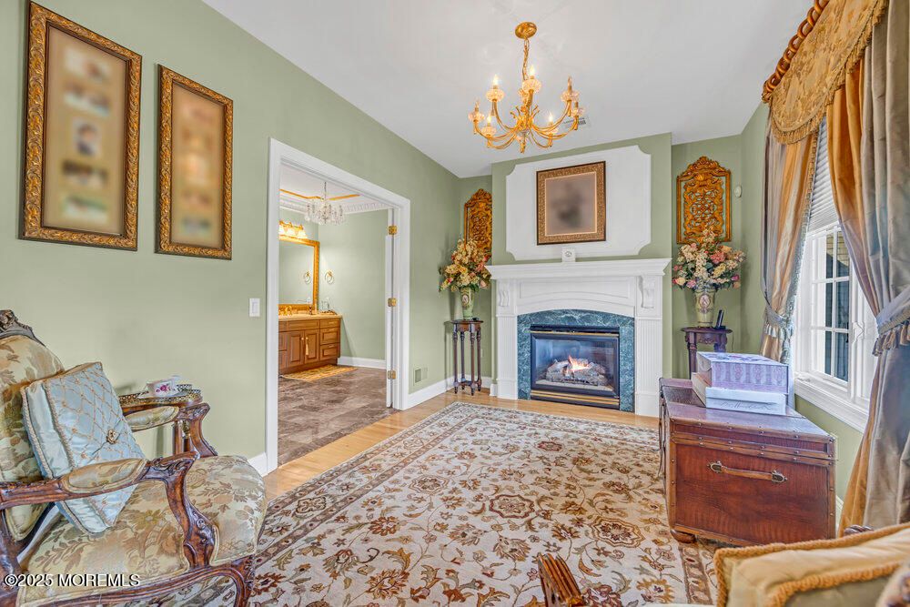 Chandelier, Fireplace, Interior, Wood Texture Flooring