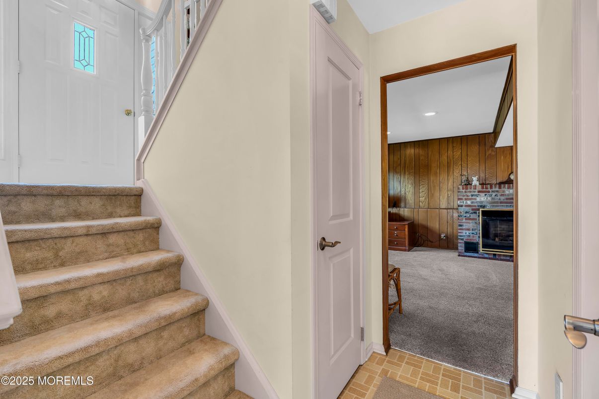 Fireplace, Interior, Recessed Lighting, Wooden Walls