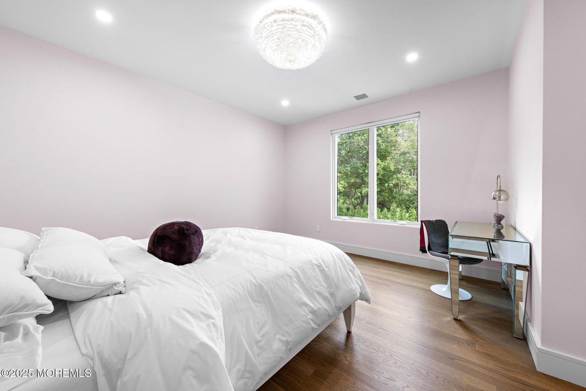 Bedroom, Home Office, Interior, Recessed Lighting, Wood Texture Flooring