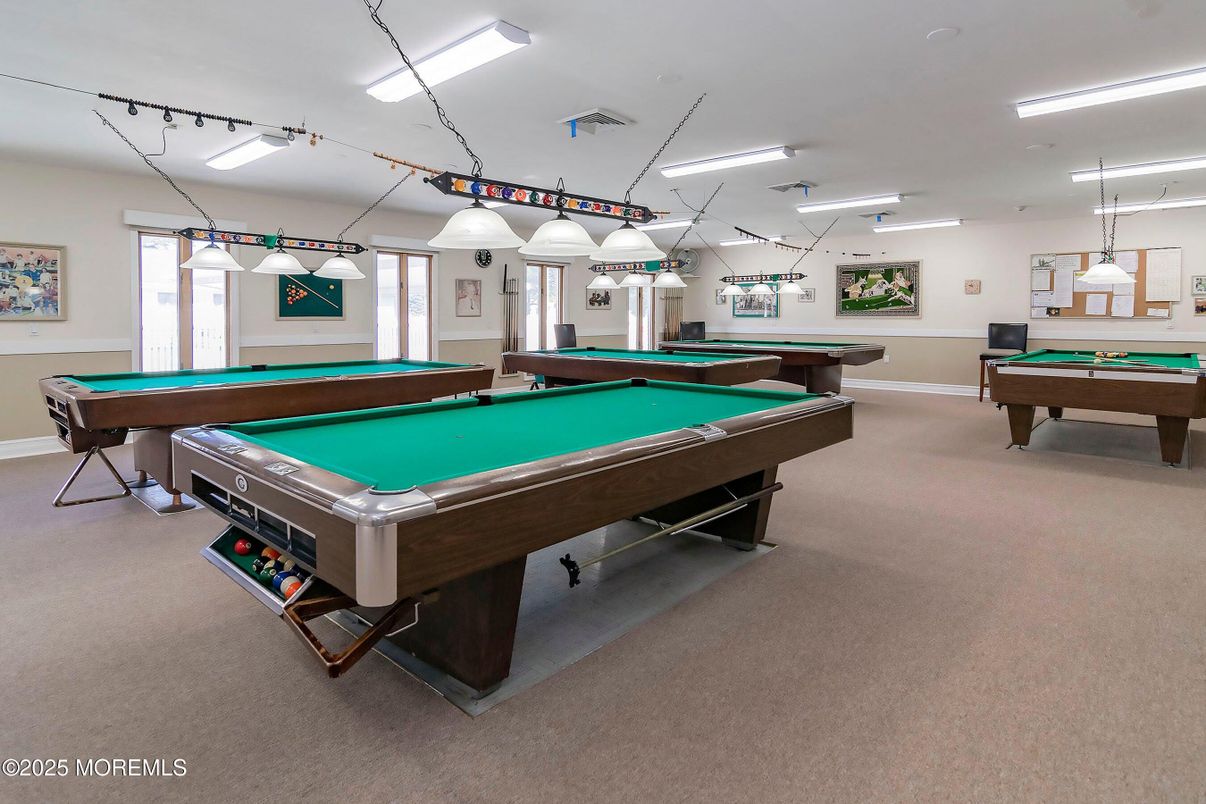 Billiard Table, Game Room, Interior, Pendant Lights