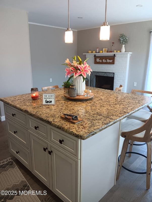 Fireplace, Interior, Pendant Lights