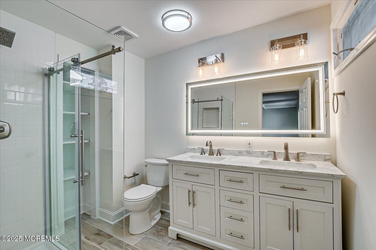 Bathroom, Dual Sink Vanities, Glass Shower, Interior