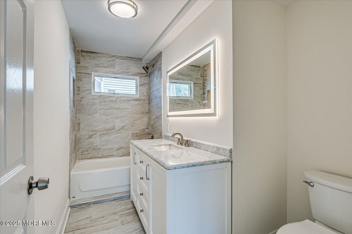 Bathroom, Interior, Marble Walls, Wood Texture Flooring