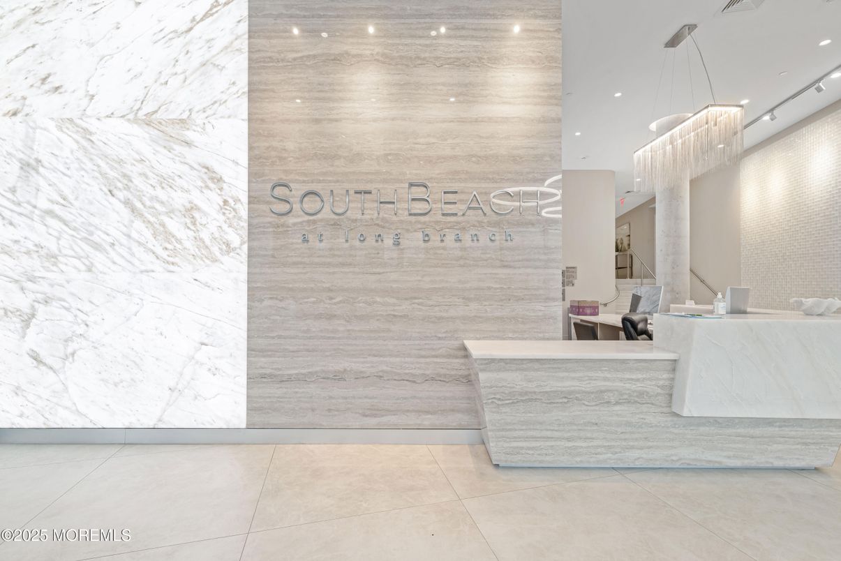 Chandelier, Interior, Marble Walls, Recessed Lighting