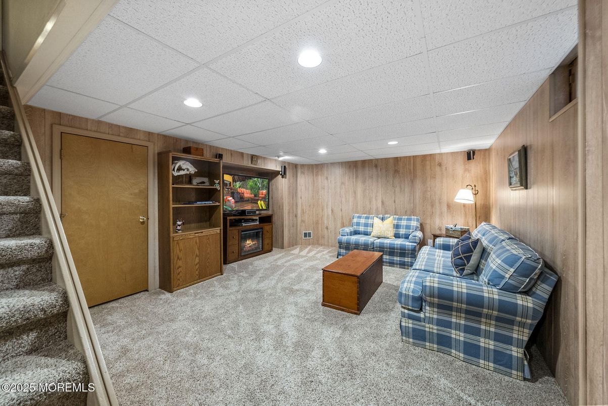 Interior, Living room, Recessed Lighting, Wooden Walls