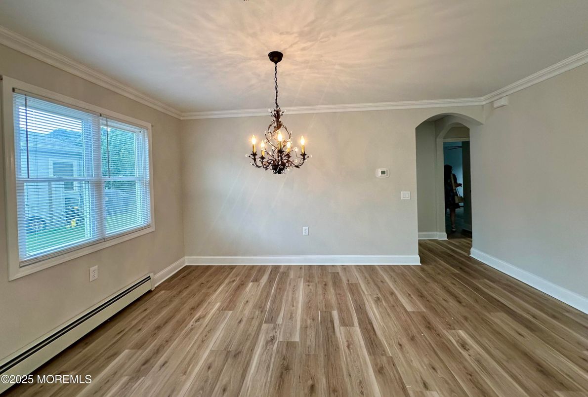 Chandelier, Empty room, Interior, Wood Texture Flooring