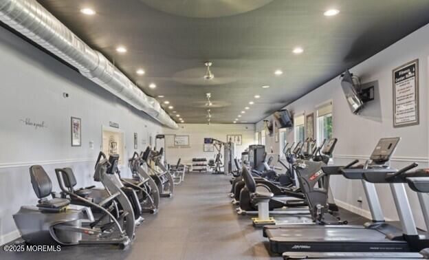 Fitness Equipment, Gym, Interior, Recessed Lighting