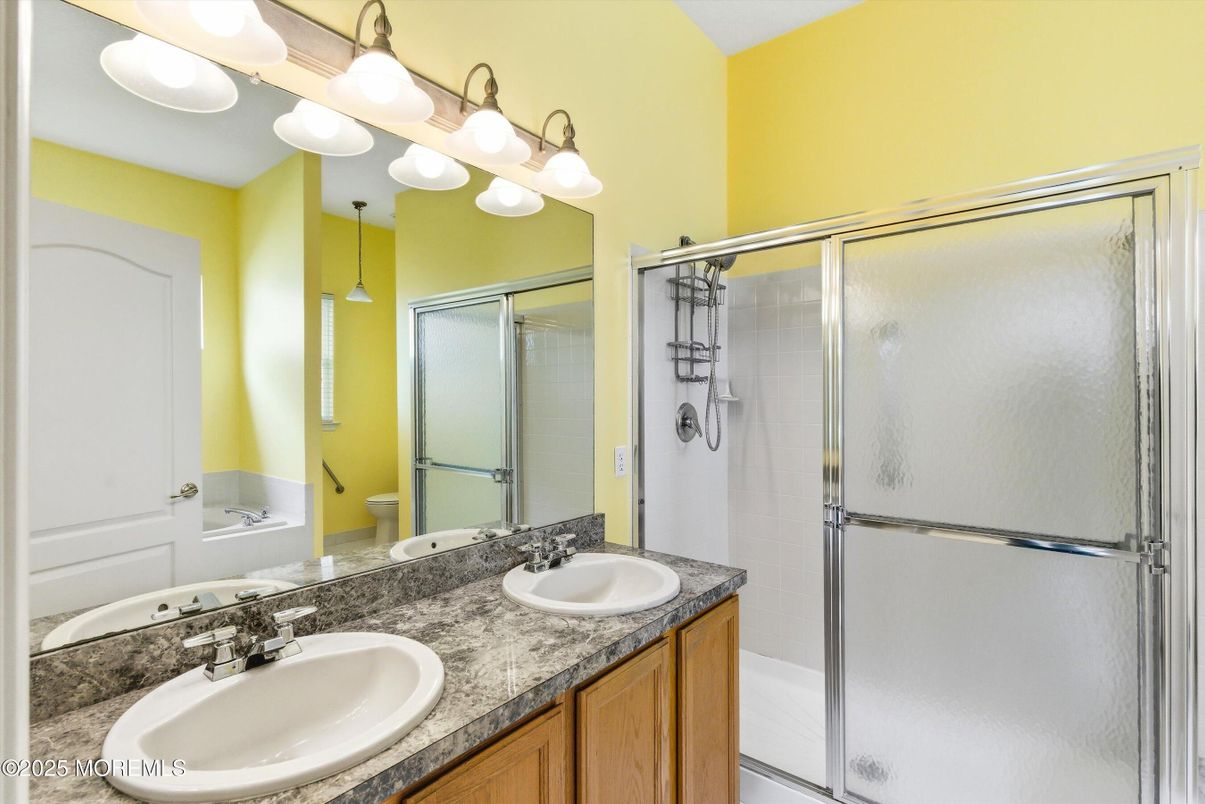 Bathroom, Dual Sink Vanities, Glass Shower, Interior