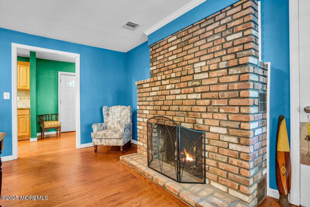 Fireplace, Interior, Stone Walls, Wood Texture Flooring