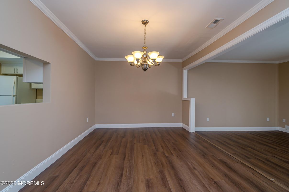 Chandelier, Empty room, Interior, Wood Texture Flooring