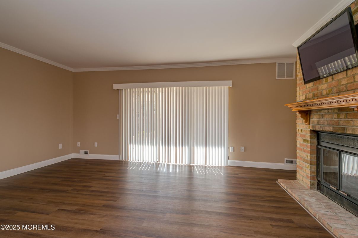Empty room, Fireplace, Interior, Wood Texture Flooring