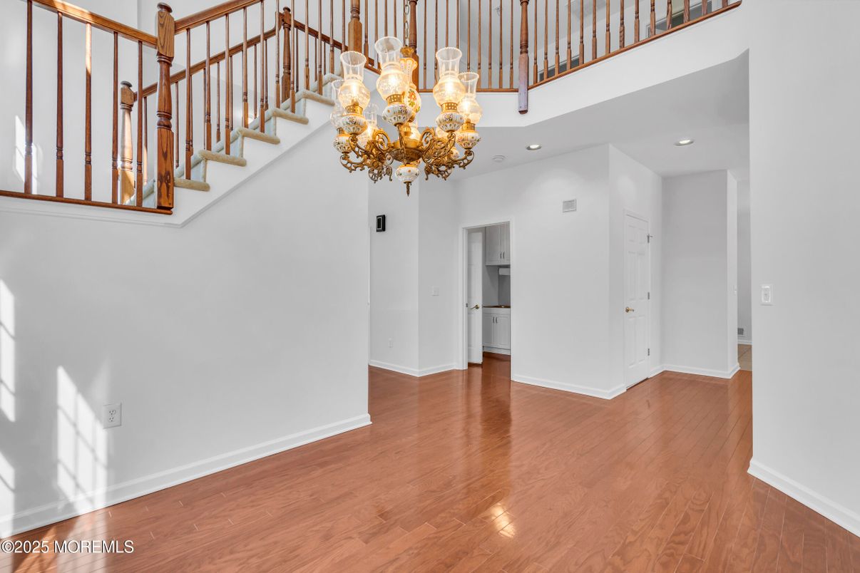 Chandelier, Interior, Recessed Lighting, Wood Texture Flooring