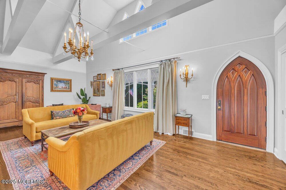 Chandelier, Interior, Living room, Wood Texture Flooring