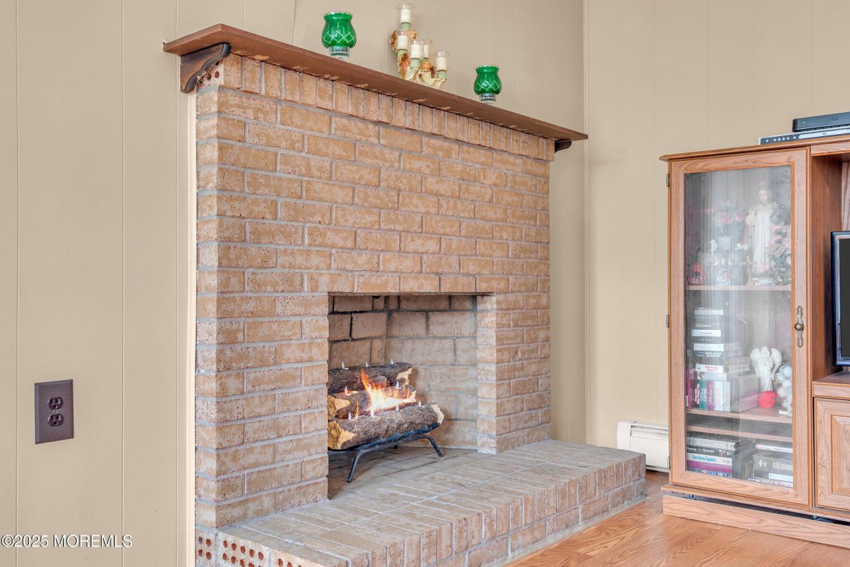 Fireplace, Interior, Stone Walls, Wood Texture Flooring