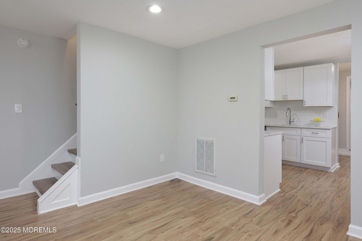 Interior, Kitchen, Recessed Lighting, Wood Texture Flooring