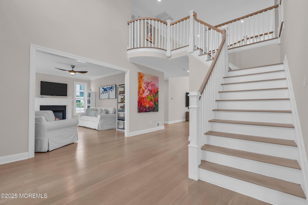 Fireplace, Interior, Recessed Lighting, Wood Texture Flooring