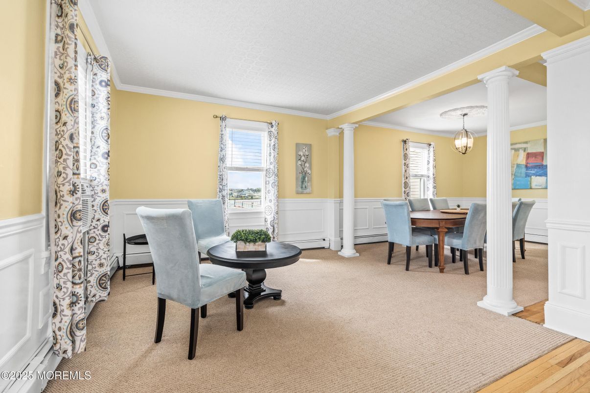 Chandelier, Dining room, Interior, Wood Texture Flooring