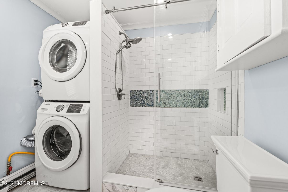 Bathroom, Glass Shower, Interior, Washer
