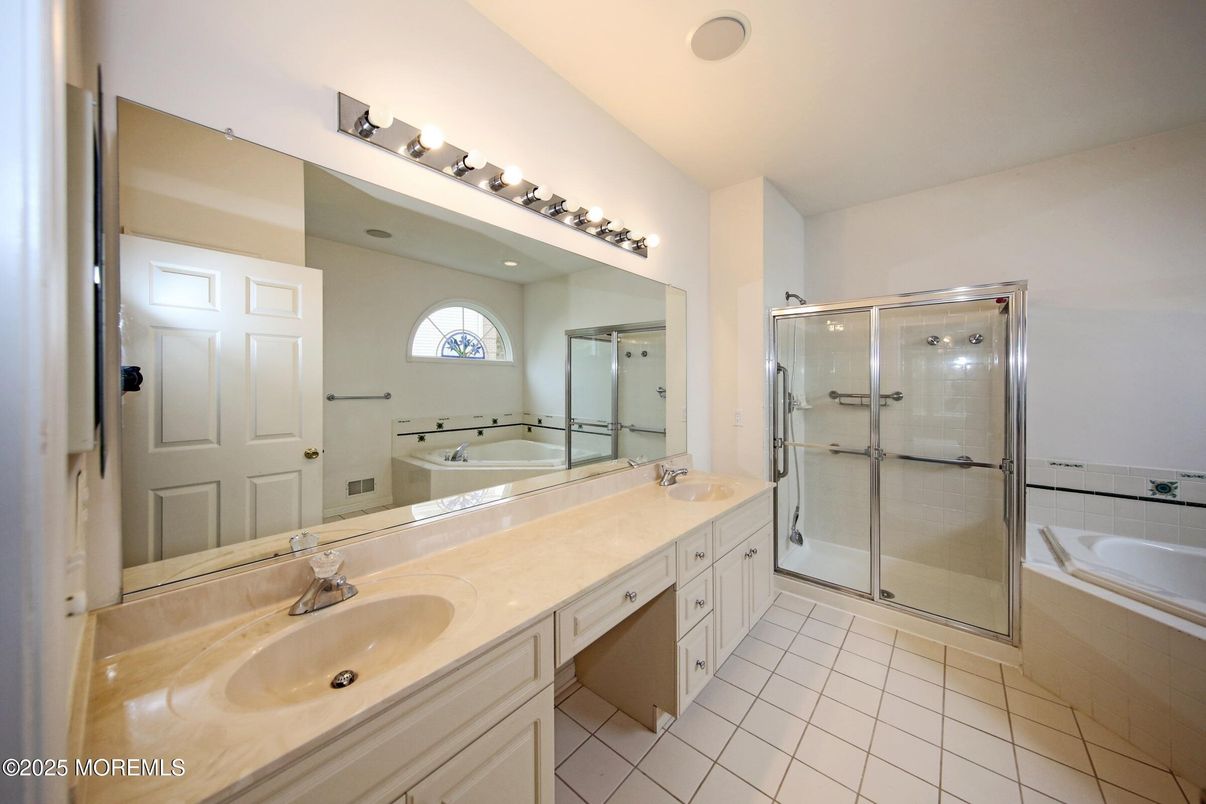 Bathroom, Dual Sink Vanities, Glass Shower, Interior