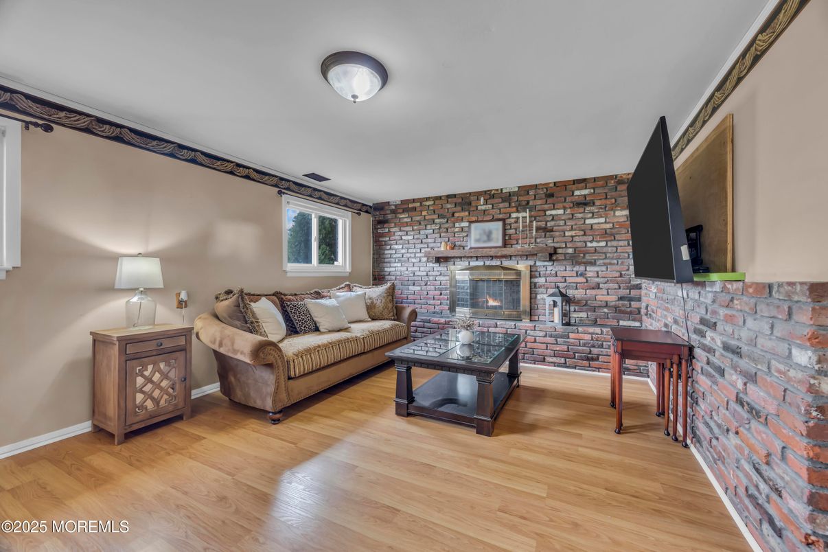 Fireplace, Interior, Living room, Stone Walls, Wood Texture Flooring