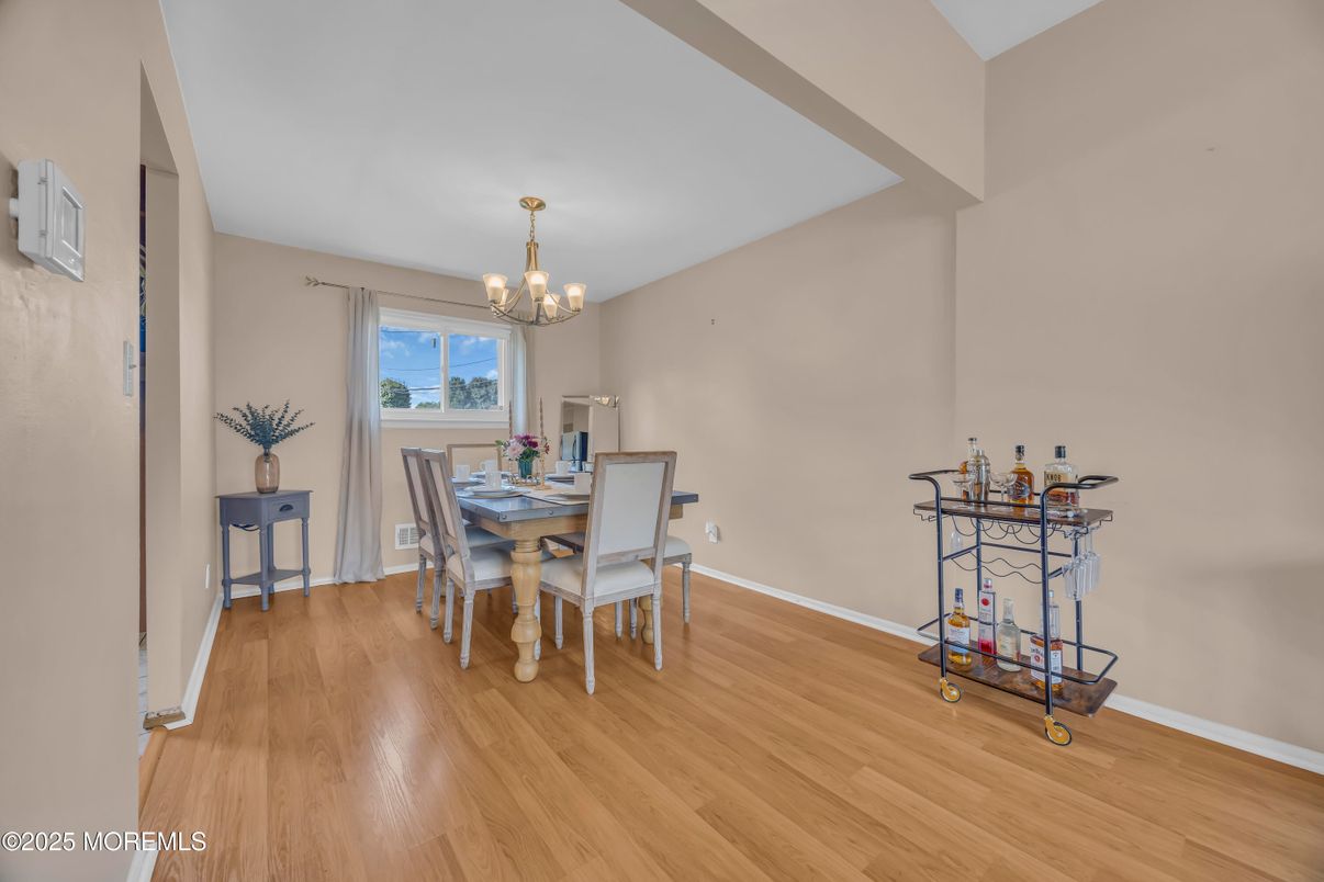 Chandelier, Dining room, Interior, Wood Texture Flooring