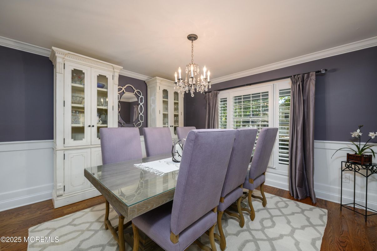 Chandelier, Dining room, Interior, Wood Texture Flooring