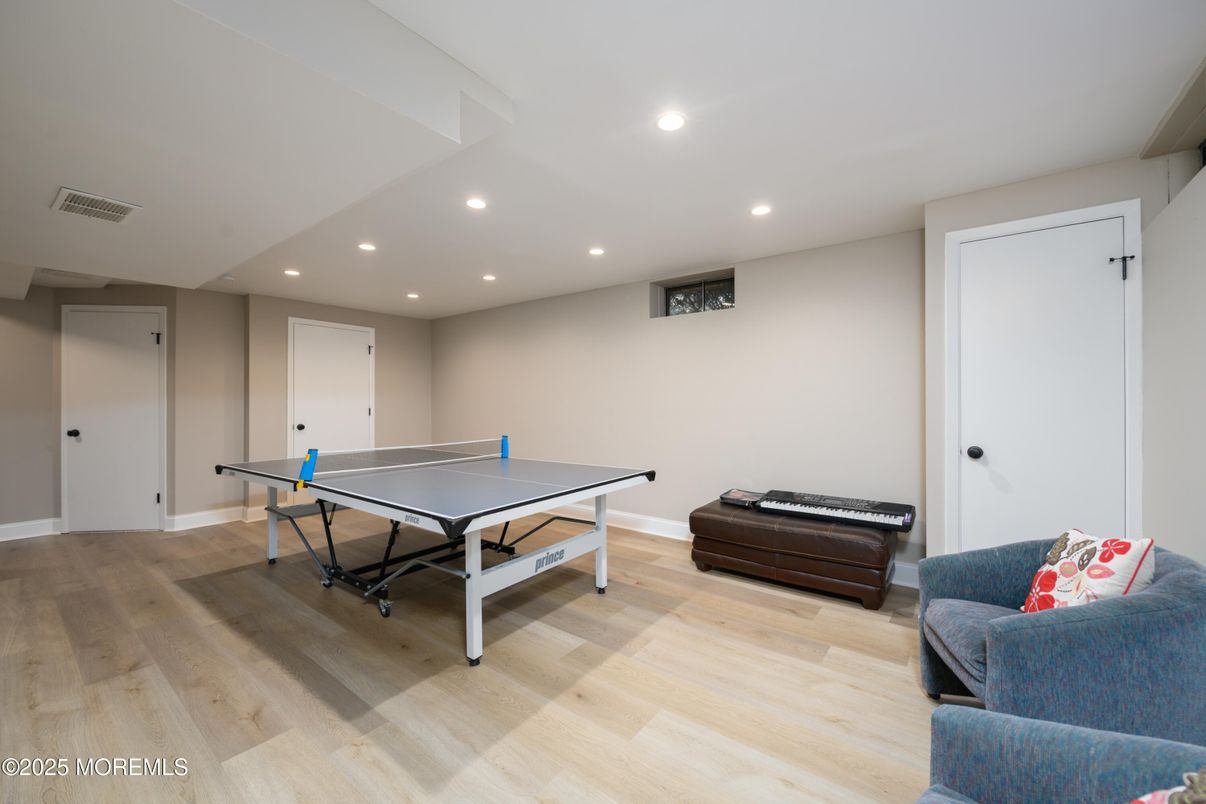 Game Room, Interior, Recessed Lighting, Wood Texture Flooring