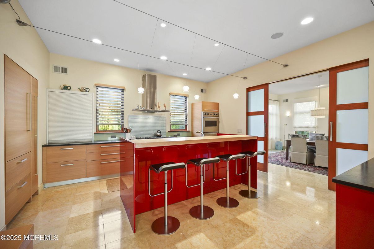 Interior, Kitchen, Pendant Lights, Recessed Lighting, Stainless Steel Appliances