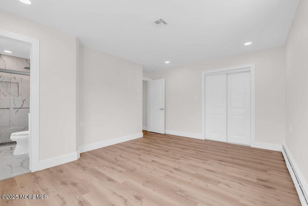 Bathroom, Empty room, Interior, Marble, Recessed Lighting, Wood Texture Flooring