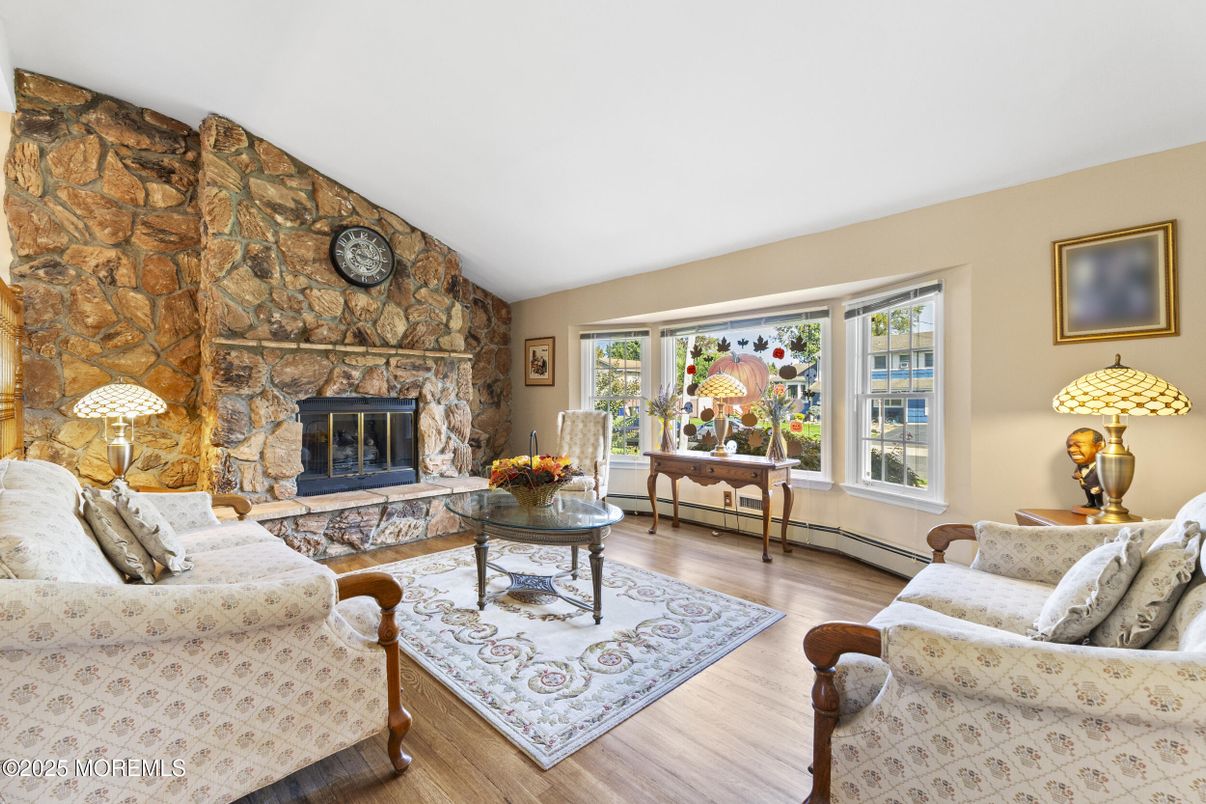 Fireplace, Interior, Living room, Stone Walls, Wood Texture Flooring
