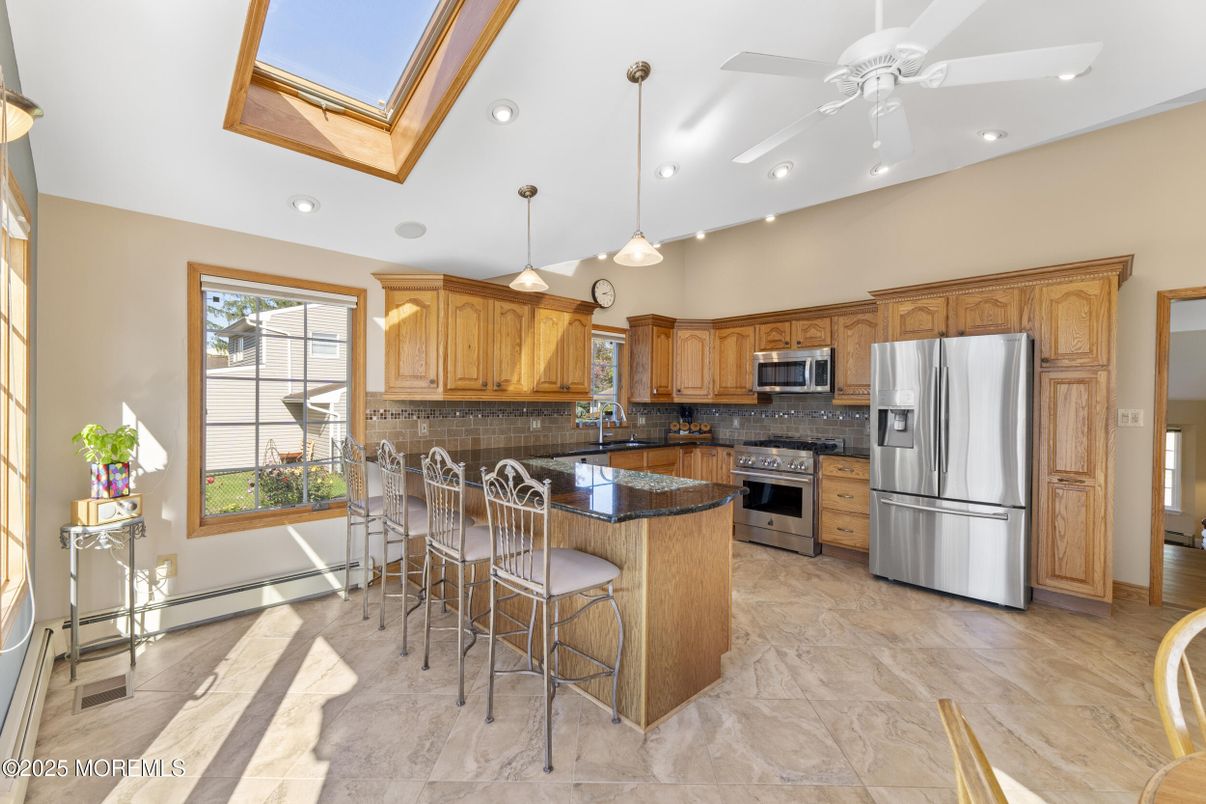 Glass Ceilings, Interior, Kitchen, Pendant Lights, Recessed Lighting, Stainless Steel Appliances