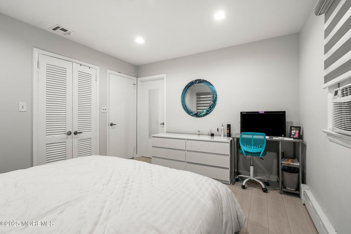 Bedroom, Home Office, Interior, Recessed Lighting, Wood Texture Flooring