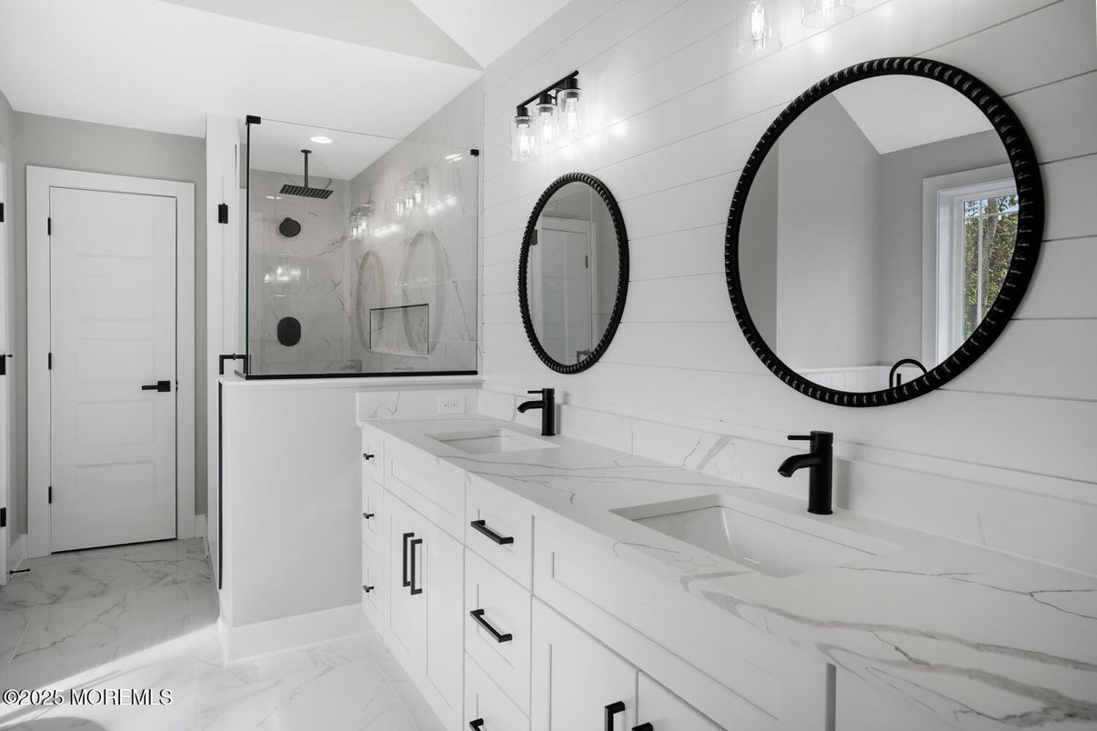 Bathroom, Dual Sink Vanities, Interior, Marble, Marble Walls