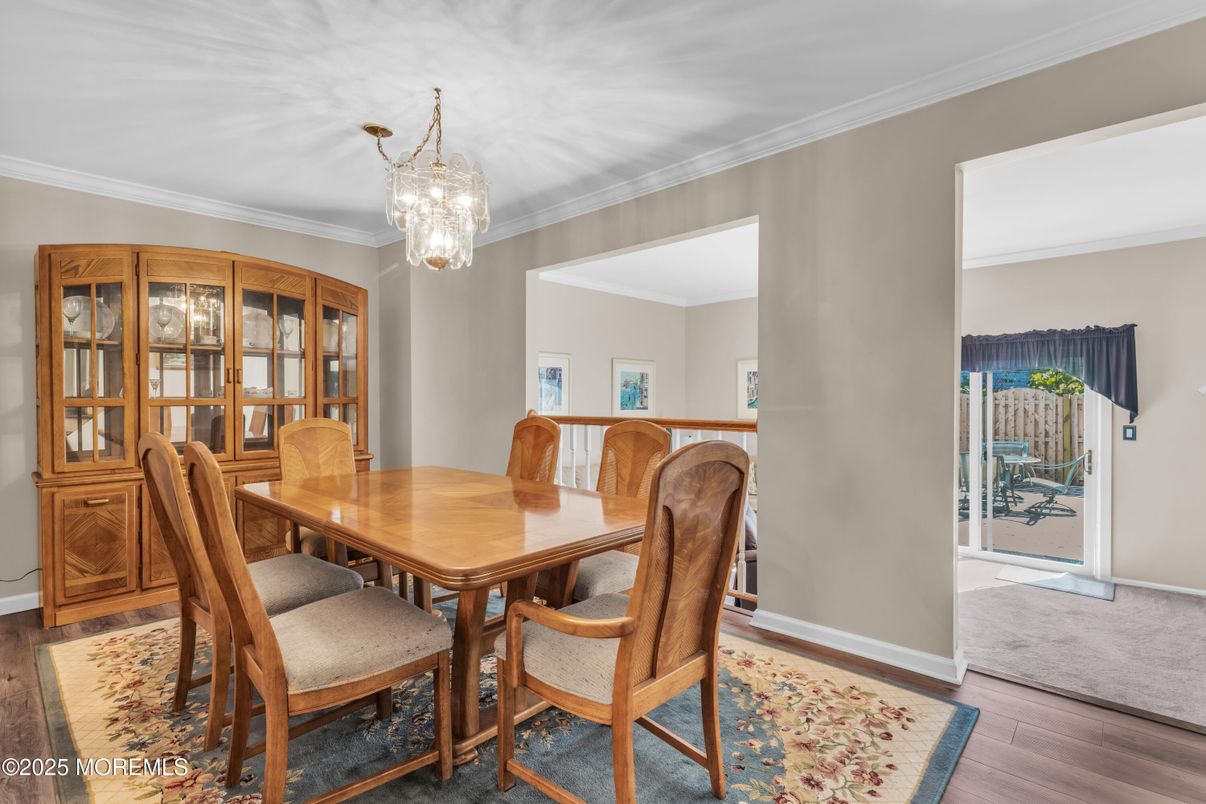 Chandelier, Dining room, Interior, Wood Texture Flooring